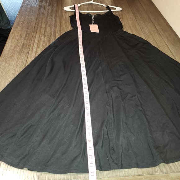 Quince Tencel Jersey Fit & Flare Dress NWT Black Small - Picture 2 of 6